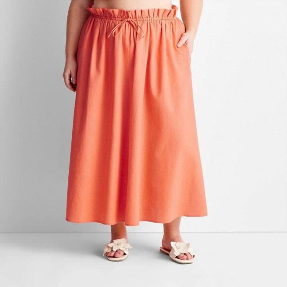 Future Collective Jenny K. Lopez‎ Womens Skirt 2X Orange